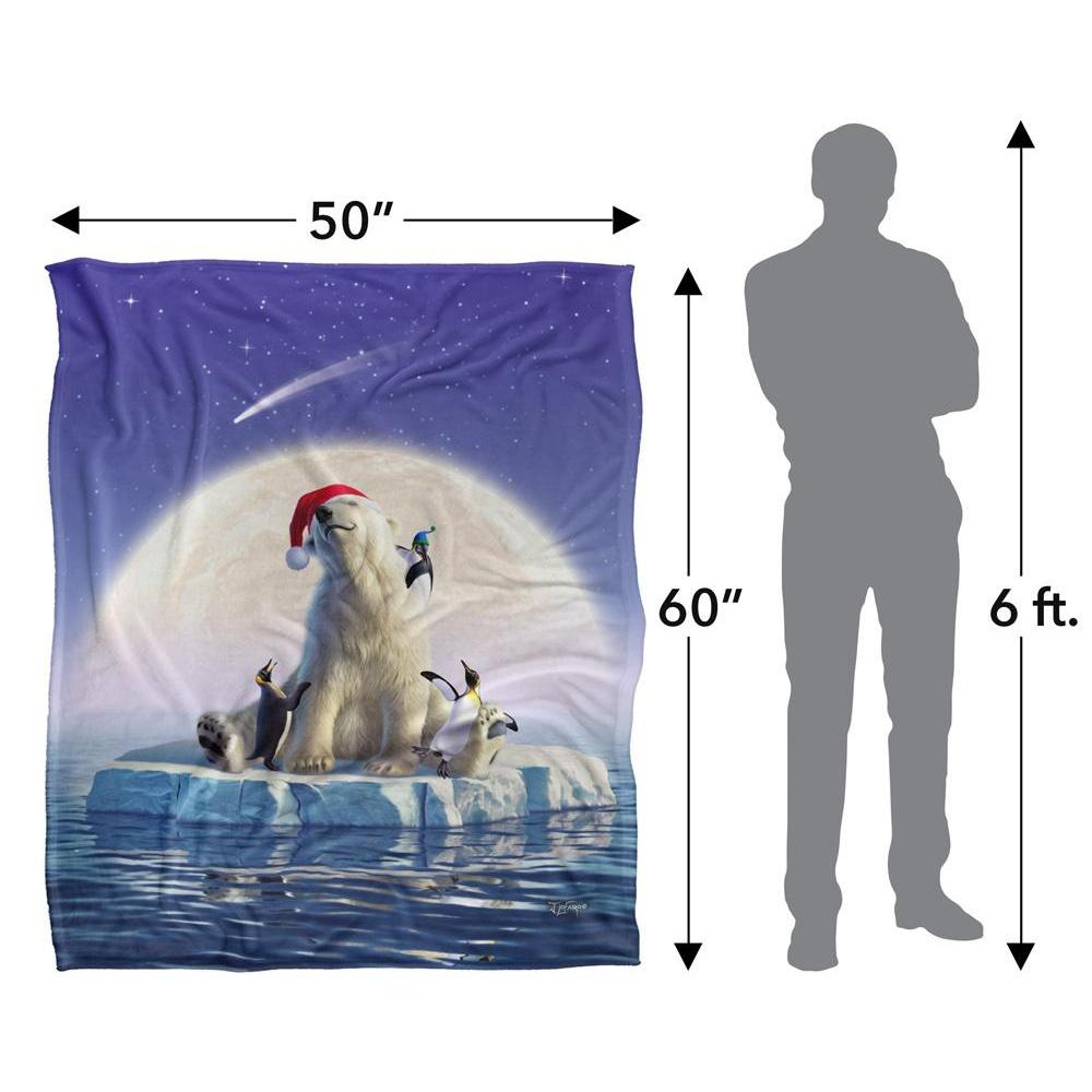 JQ Licensing Jlo Silky Polar Bear Christmas Supersoft Blanket
