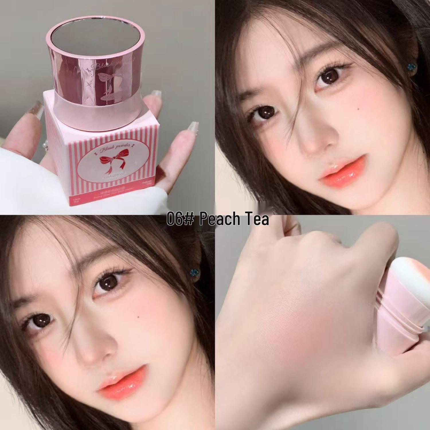 SHAQINUO Luminous Blush Powder: Natural Korean Style Contour & Highlight for a Youthful Look.