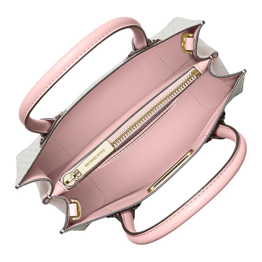 New MICHAEL KORS Mercer Leather Trunk Bag, Shoulder Bag, Crossbody Bag, Handbag Medium Size Women's Cherry Blossom Pink 35S1GM9M2B-POWDER-BLUSH