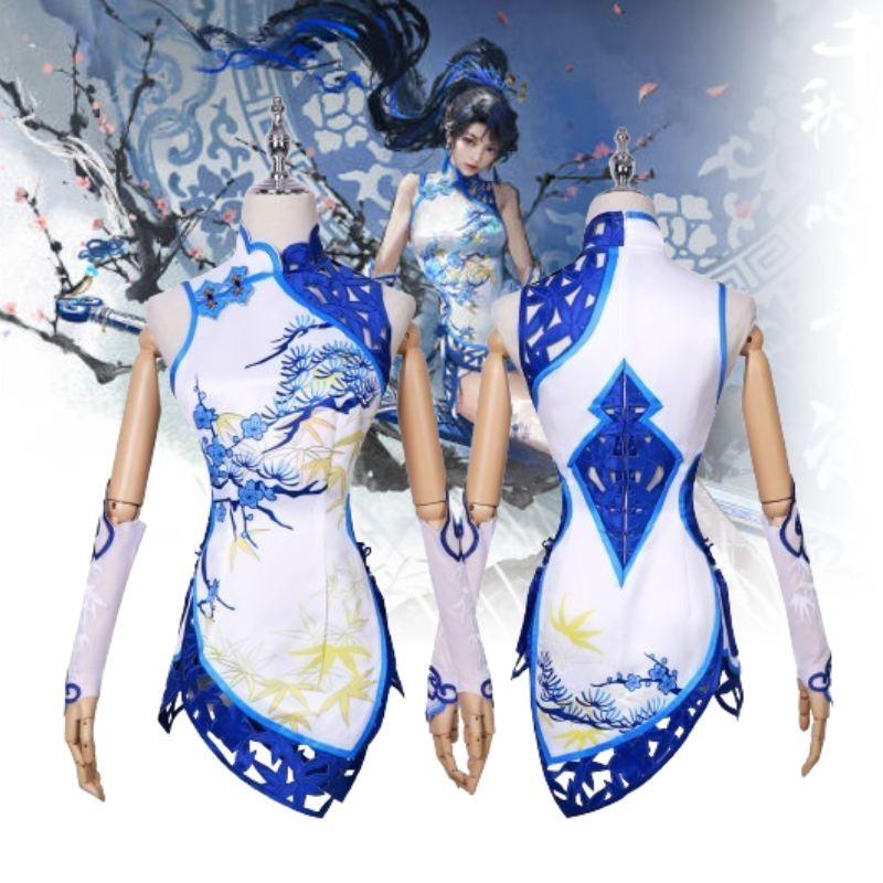 Exquisite Polyester Game Cosplay Costume For Women Elegant Floral Design