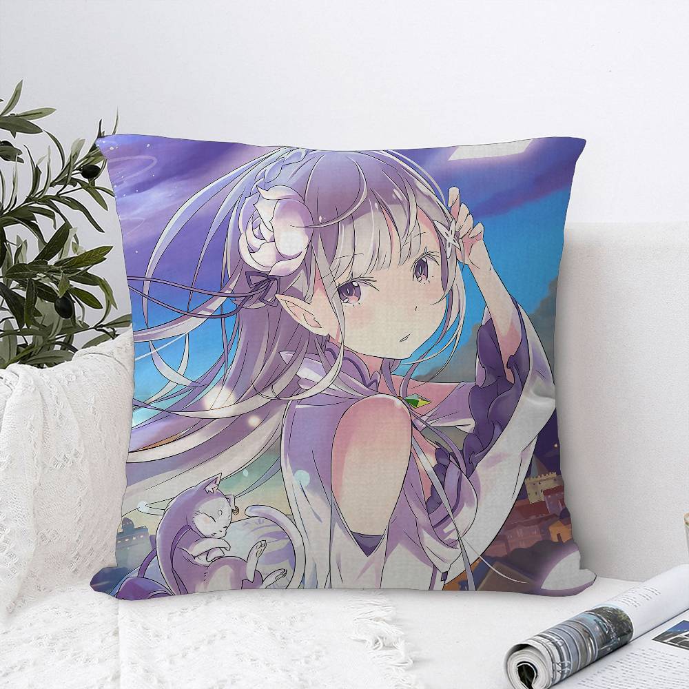 Re Zero anime Pillowcase toon Gift Cushion Cover Bedroom Home Sofa Chair Seat Decor pillow case