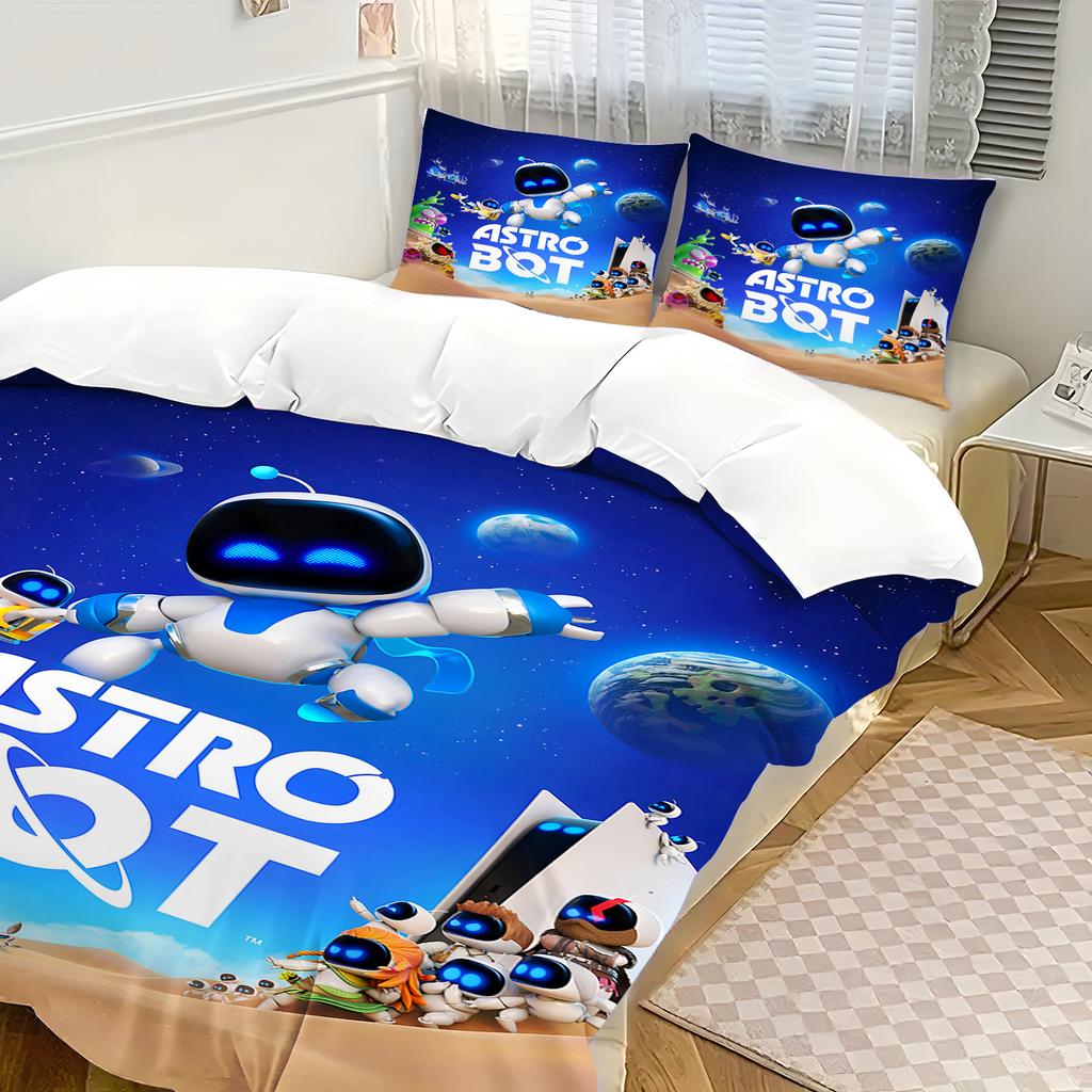 Game Duvet Cover Cute Space Robot Pillowcase Bedding Set Adult Boy Girl Bedroom Decoration Gift Single Double Large Size