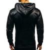Stylish Handmade Lambskin Leather Fit Biker Black Casual Motorcycle Bike Hoodie Jacket Men