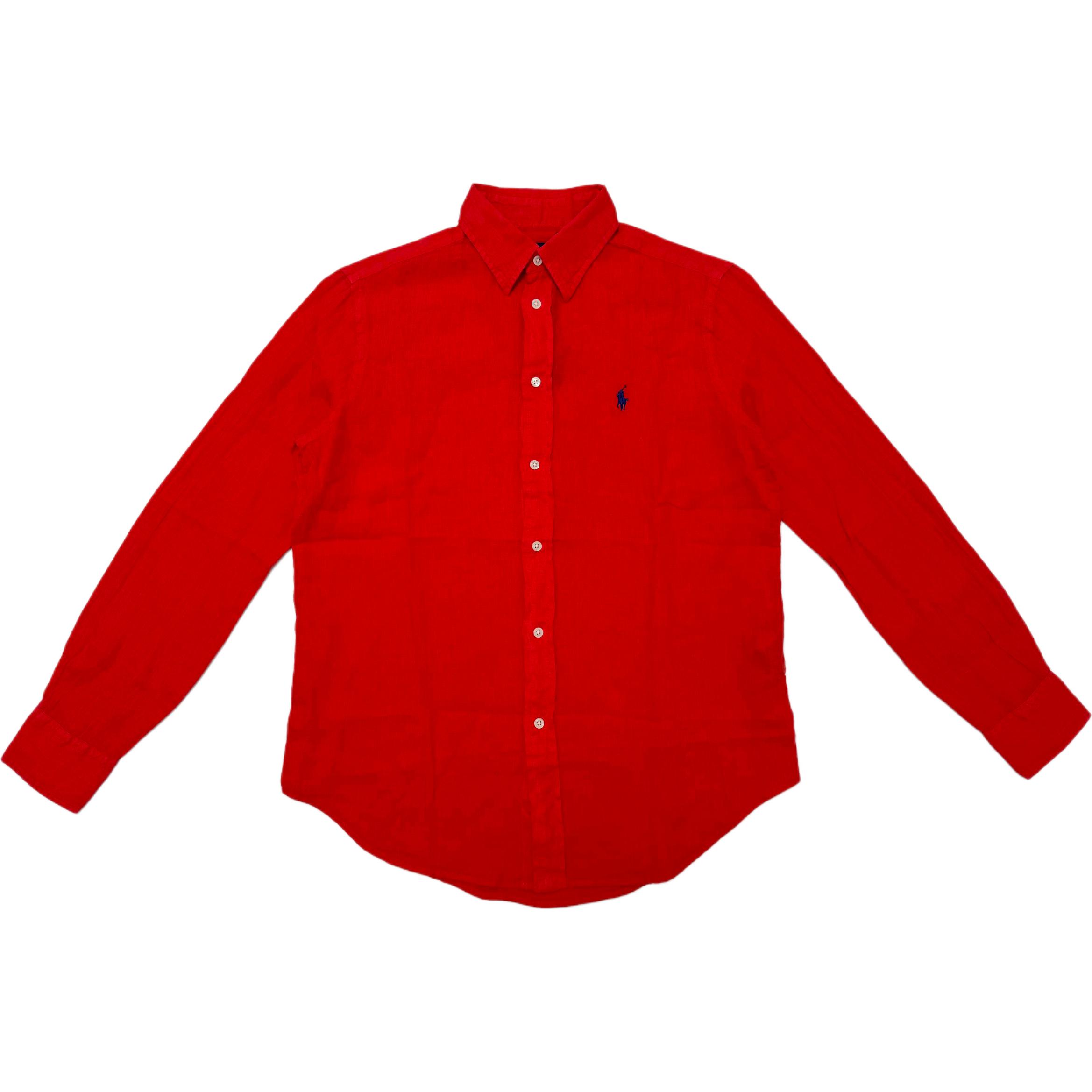 

Polo Ralph Lauren SS25 Logo Embroidered All Linen Long Sleeve Shirt Women shirts 211973262-002 S