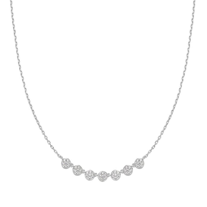ANIA HAIE Silver Pave Multi-Bead Chain 925 Silver Necklace N065-07H
