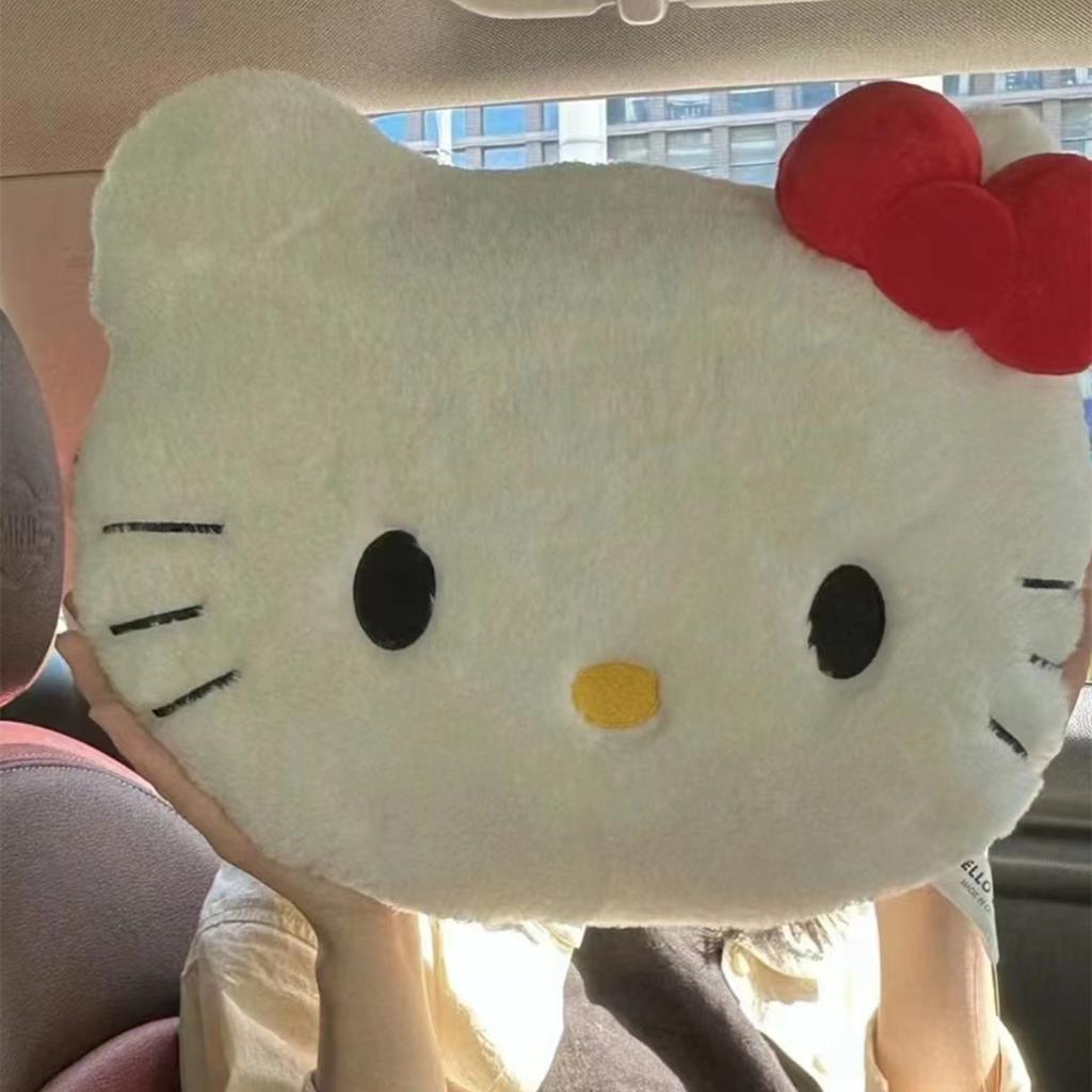 Hello Kitty Car Headrest Plush Love Neck Pillow Heart-Shaped Plush Style for Your Car Seat Car Accessories