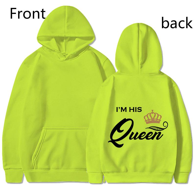 Fashion King & Queen Couple Hoodies Long Sleeve Pullover Couples Matching Outfits Streetwear Lovers Clothes Valentine Day Gifts