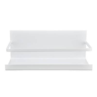 Storage Shelf Magnetic PunchFree Refrigerator Side Storage Rack Kitchen Seasoning Rack(White )