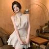 Sleeveless Neck Vest Top Women's Summer Daughter Feeling Set Ruffle Leaf Edge Cake Skirt Temperament Two-piece Set
