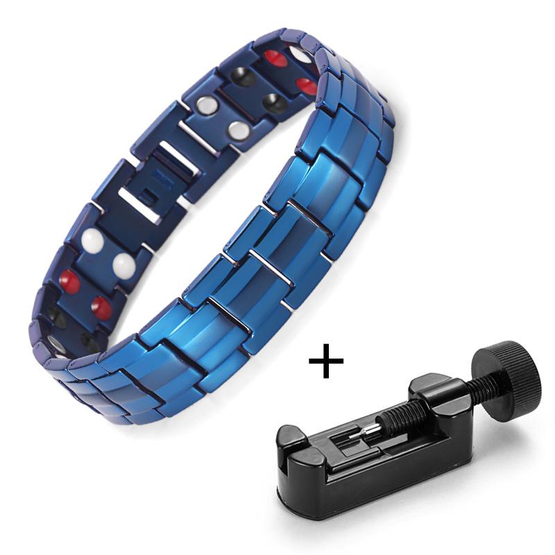 Fashion Jewelry Healing FIR Magnetic Bracelets Titanium Bio Energy Bracelet for Men Blood Pressure Accessory Wristband