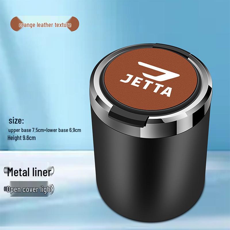 Innovative Metal-Lined Car Ashtray with LED Cover for Jetta VS5, VS7, and VA3 Models.
