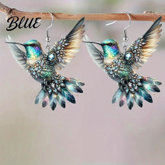 Lady Ear Jewelry 1 Pair Acrylic Colorful Bird Dangle Earrings
