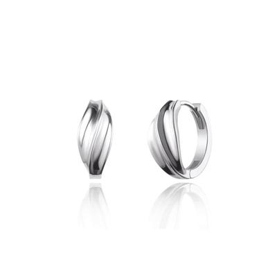 Silver One-Touch Earrings U0155