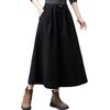 CoeFodMavo Long Soft Elastic Plus with High Solid Winter Women's A-Line Skirt, Waist, Knee-Length, Sizes, Pockets, Waist, Simple, Office-Friendly,