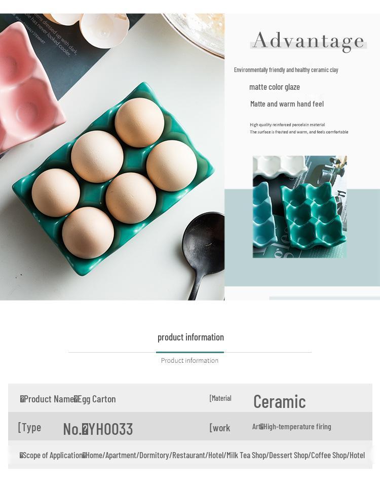 Ceramic Egg Holder Tray for Kitchen Tableware Supplies