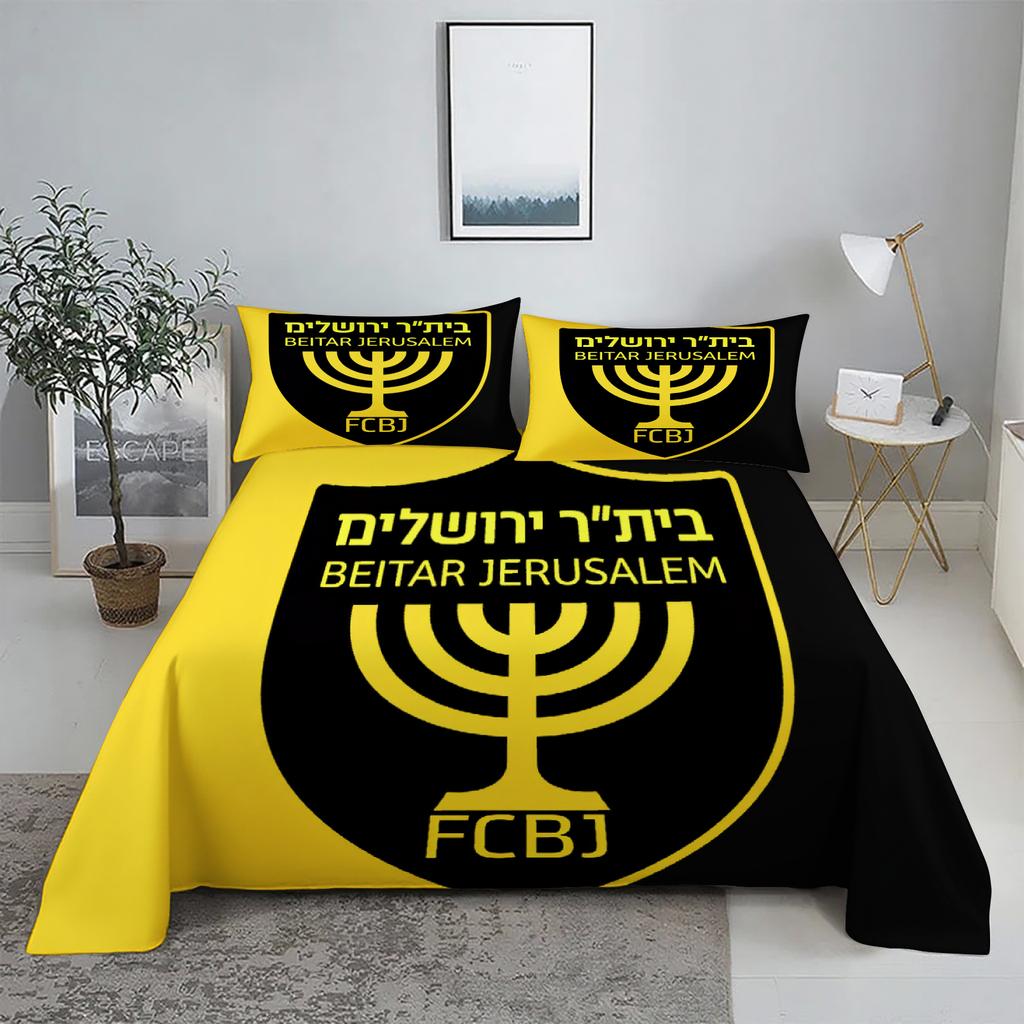 3pcs FC Beitar Jerusalem Bedding Set Israel Football Bed Set Single Twin Queen King Size Full Set Bed Linen Bedding for Children