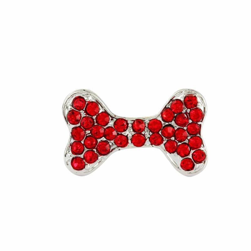 Non-slip Pet  Hair  Clips Bone-shaped Colorful Rhinestones Decoration Hairpin Hair Grooming