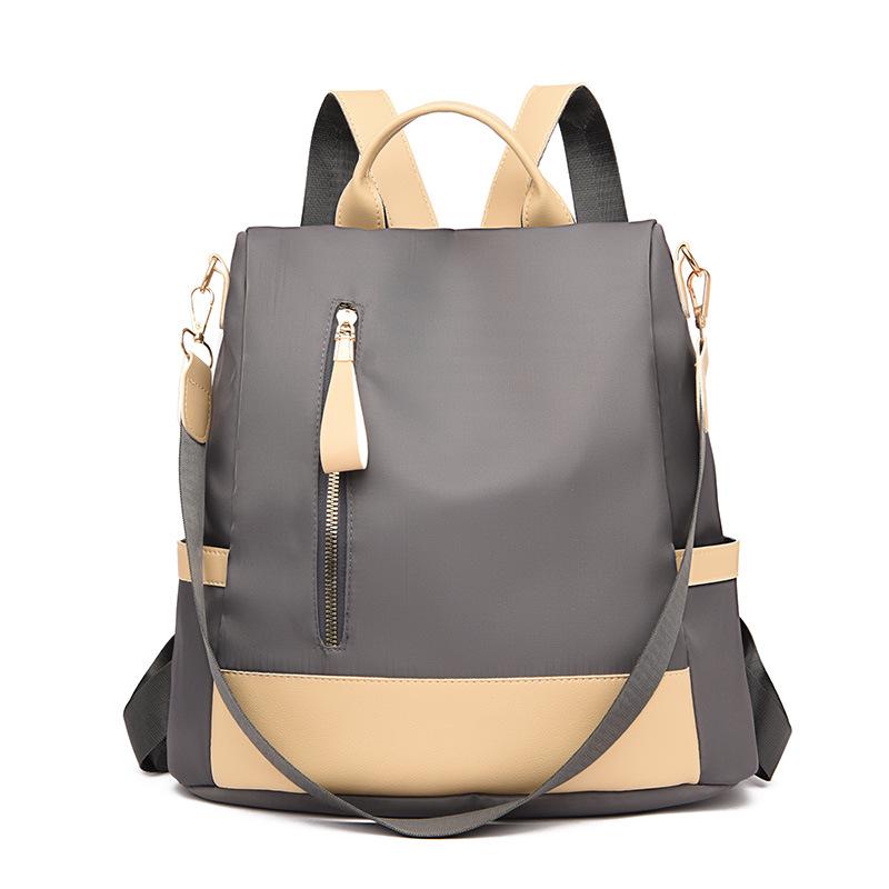 High-End Women's Versatile Oxford Backpack: 2024 Trendy, Large Capacity for Travel and School.