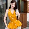 Design sense printed sling vest women's summer new waist sweet spice girl sleeveless thin bud neck top