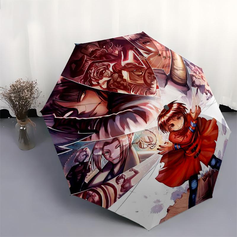 1pc Anime Characters Automatic Opening Folding Umbrella, 8 Bone Iron Frame Outdoor Umbrella for Fans, Travelers, Daily Use, Gift Idea.Y021