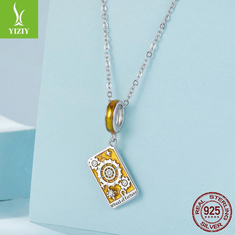 Tarot Wheel Of Fortune Diy Pendant Xiaohongshu Explosive S925 Sterling Silver Lucky Beads