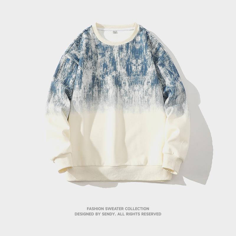 Pánský svetr na jaro a podzim, ležérní, všestranný, s dlouhým rukávem, tričko, svetr s kulatým výstřihem