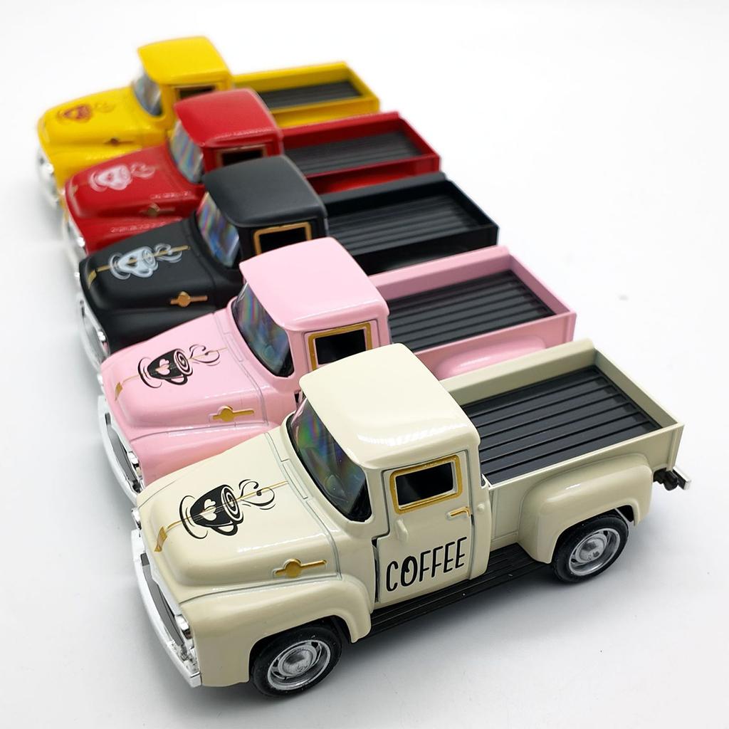 Bauernhaus Kaffee Bar Dekorationen Mini Metall LKW Modell mit abnehmbarem Jutesack Dekorationen für Küche und Etagenständer Präsentation