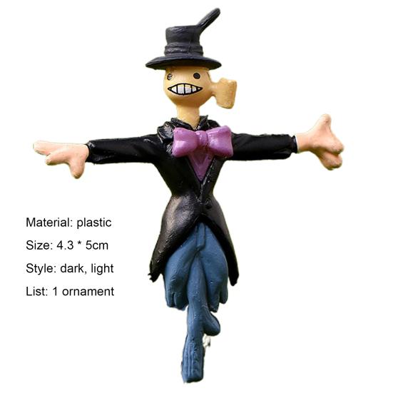 Mini Scarecrow Multi-color Grinning Face Wear-resistant Ornamental Rustic Scarecrow Decor for Succulents