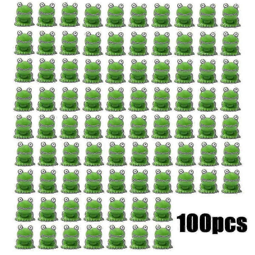 Mini Frogs 100 Pack, Mini Frog Garden Decor, Green Frog Figurines, Mini Frogs Resin Figurines, Mini Frogs Figurines - Ri