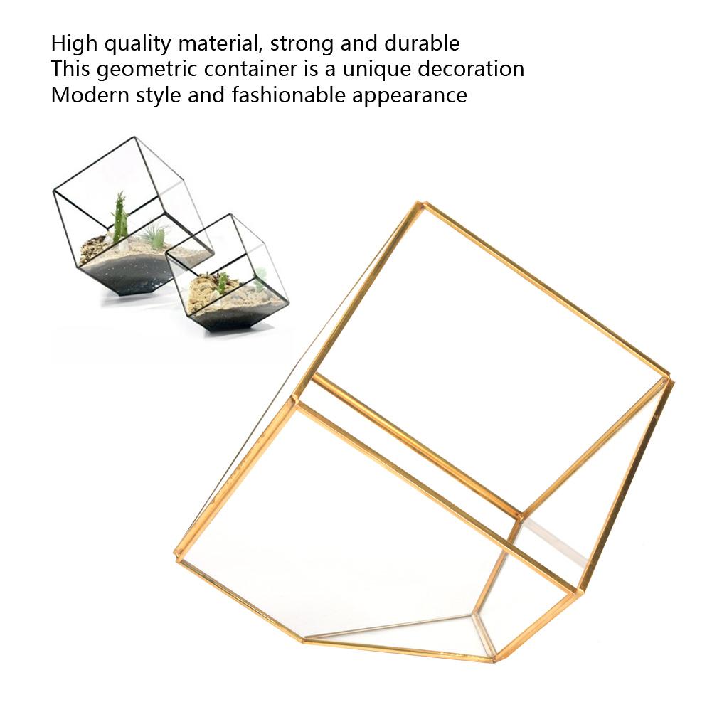 Gold Geometrische Form Sukkulenten Pflanze Blumentopf Glas Pflanzgefäß Landschaft Heim Tischdekoration