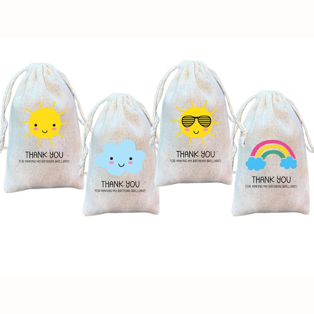 

4Pcs Weather Party Favor Bags Rainbow Sunshine Cloud Party Favor Gift Candy Bags Baby Shower Boy Girl Birthday Party Decoration 4pcs 13X18cm