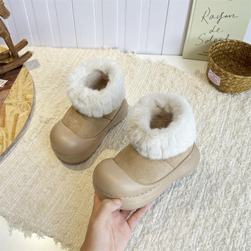 Girls snow boots winter children's plush cotton boots 2025 new girls thickened cotton shoes warm winter shoes tide