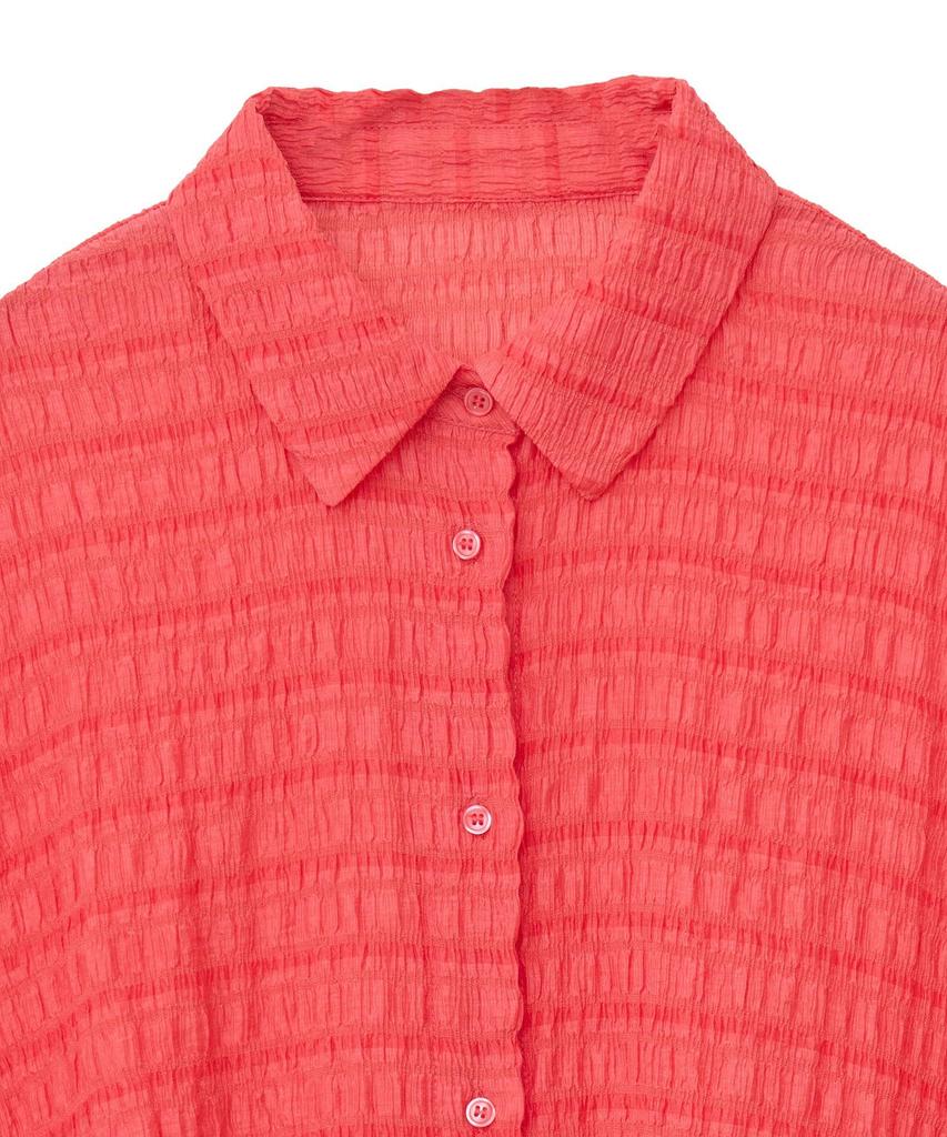 Green Parks Casual Sheer Shirred French Sleeve Shirt Women's