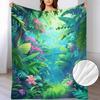 A Soft And Cozy Fleece Throw Blanket with a Leaf Pattern, Perfect for Use On The Sofa, for Home Relaxation, As an Air Conditioning Blanket, for Nappin