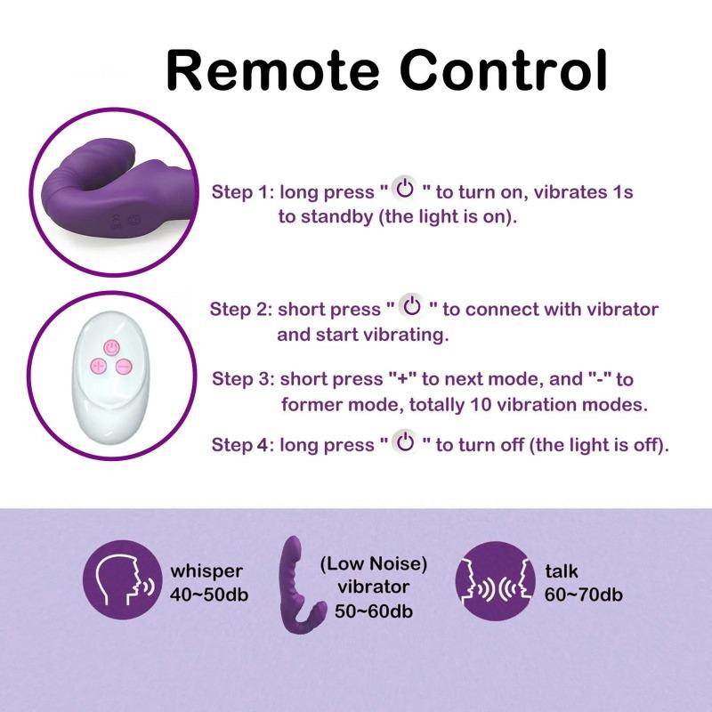 Vibrator with Remote Control for Women Lesbian Couples G-Spot Double-Ended Adult Sex Toys