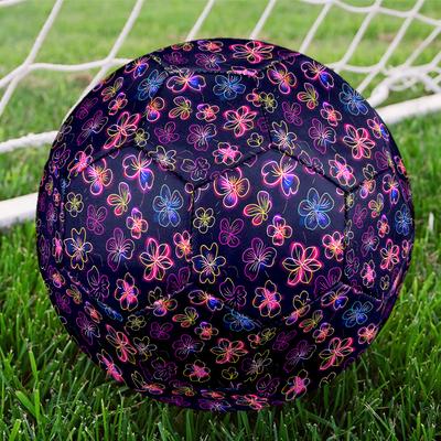 1PC Neon Floral Soccer Ball Size 5 Football Machine Sewn Indoor/Outdoor Universal Football Gift W83