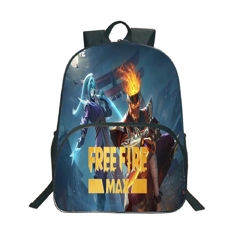Shooter-Spiel Free Fire 3D-Druck Rucksack Junge Mädchen Lässige Schultasche Schüler Wasserdichter Rucksack Cartoon-Muster Rucksäcke