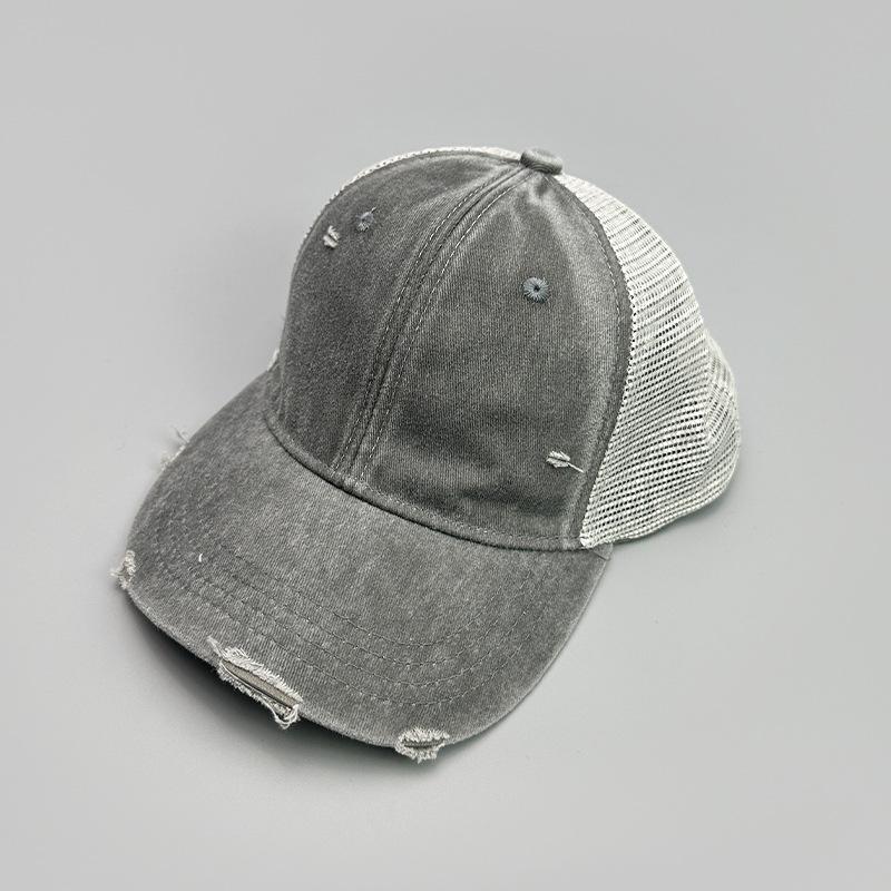Retro Personalized Old Broken Wind Baseball Cap Men'S And Women'S Sunshade Breathable Mesh Casual Truck Hat