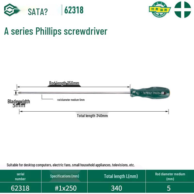 SATA 62303 Phillips Magnetic Screwdriver, 62304 Torx Screwdriver, A Series 62302