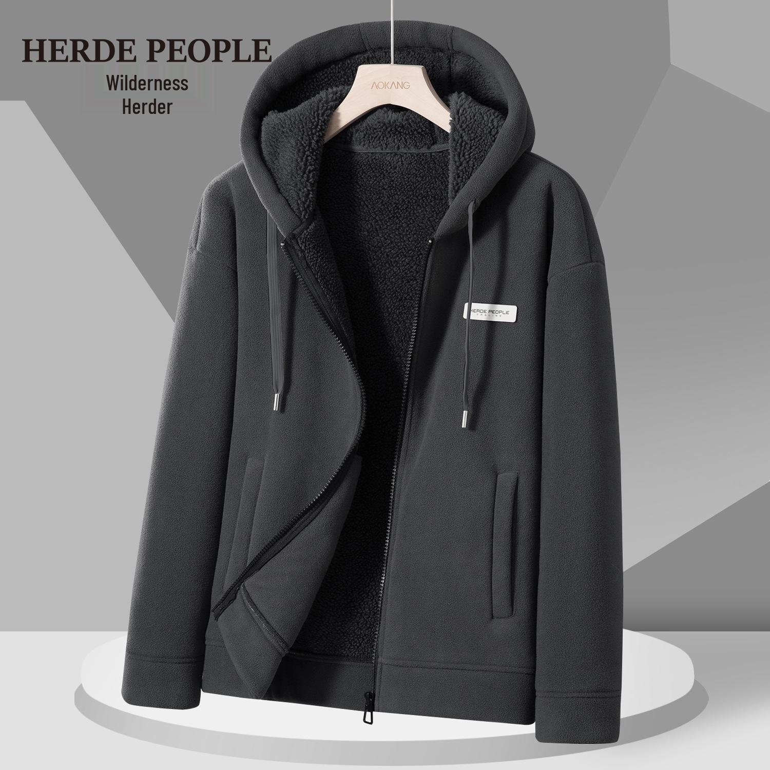 Осенне-зимняя ветрозащитная куртка высокого класса из исландского бархата для пар Толстая теплая универсальная легкая одежда для улицы M 100-120 lbs серый 3230₽