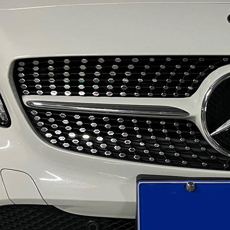 Dekor Kratki Wlotu Powietrza Samochodu Cekinowa Gwiaździsta Siatka Wykończenie Cekinowe Dla Mercedes Benz Klasy A W176 A160 A180 A200 A220 A250 2016-2018