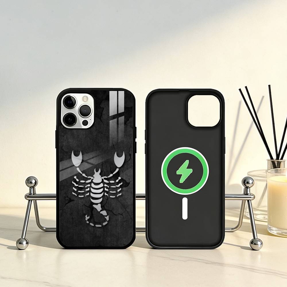 Edgy Dark Gothic Scorpion Phone Case For iPhone17,16,15,14,13,12,11 Plus,Pro Max Magnetic For Magsafe Wireless Charging