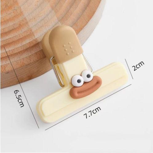 

1pc Creative Face Bag Sealing Clip Food Snack Clip Kitchen Tools Decorative Small Clip Refrigerator Plastic Food Bag Storage
