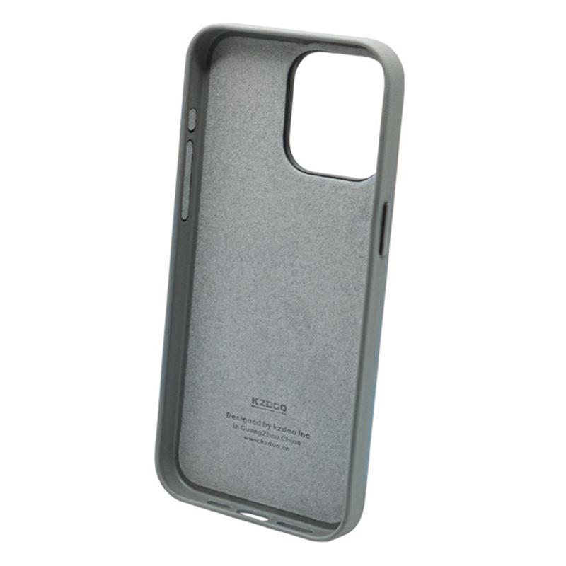 

KZDOO Noble Collection Slim Case for iPhone 15 Pro Max PU Leather Flip Phone Cover Grey
