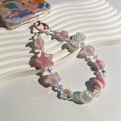 Luminous Mobile Phone Chain  Bowknot Star Heart Style Short Bracelet Phone Strap Kawaii Phone Pendant Phone Accessories
