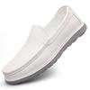 Men's White Breathable Loafers - Soft Sole Slip-On Casual Shoes