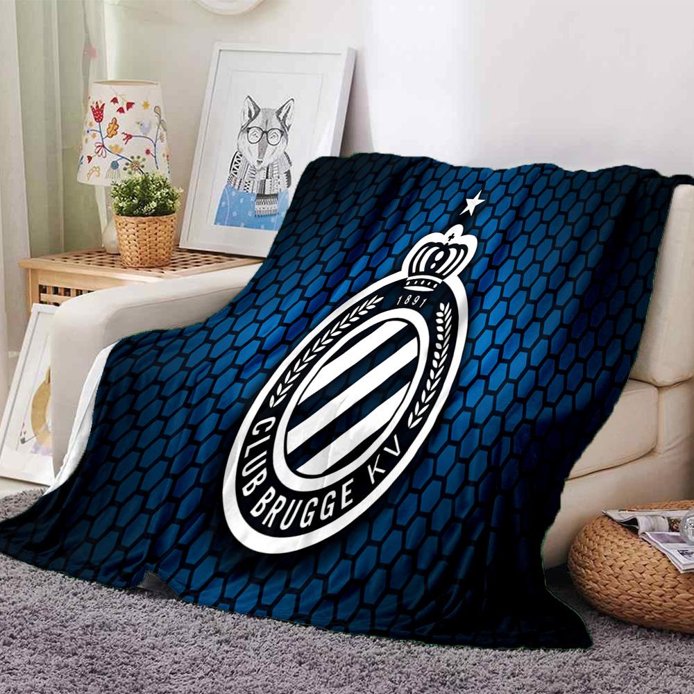 Coperta in Flanella con Stemma del Club Brugge Fc, Morbido Poliestere, Design Moderno, Per Tutte le Stagioni per Campeggio, Viaggi, Regali per le Feste o Compleanni