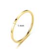 1-2mm Thin Stackable Ring for Women Stainless Steel Gold Plated Plain Wedding Band Comfortable Fit Size 5-10# Fashion Jewelry