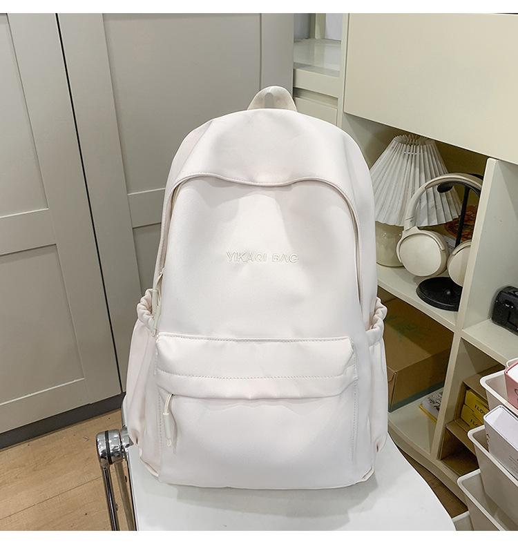 School Bag New Middle and High School Students Sweet Solid Color Large Capacity School Bag Casual Commuting Backpack Versatile Cute Simple Backpack