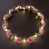 Ghirlanda di Fiori Artificiali Regolabile Fiore di Rosa Ghirlanda di Fiori Fascia con Luce LED Abbigliamento per Festival